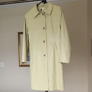 Women's Giacca Vintage Butter Yellow Lined Trench Coat